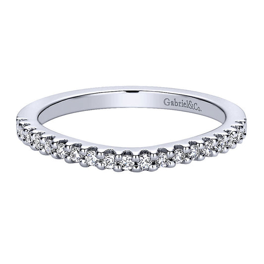 Wedding Band 14k White Gold Diamond Straight