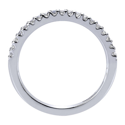Wedding Band 14k White Gold Diamond Straight