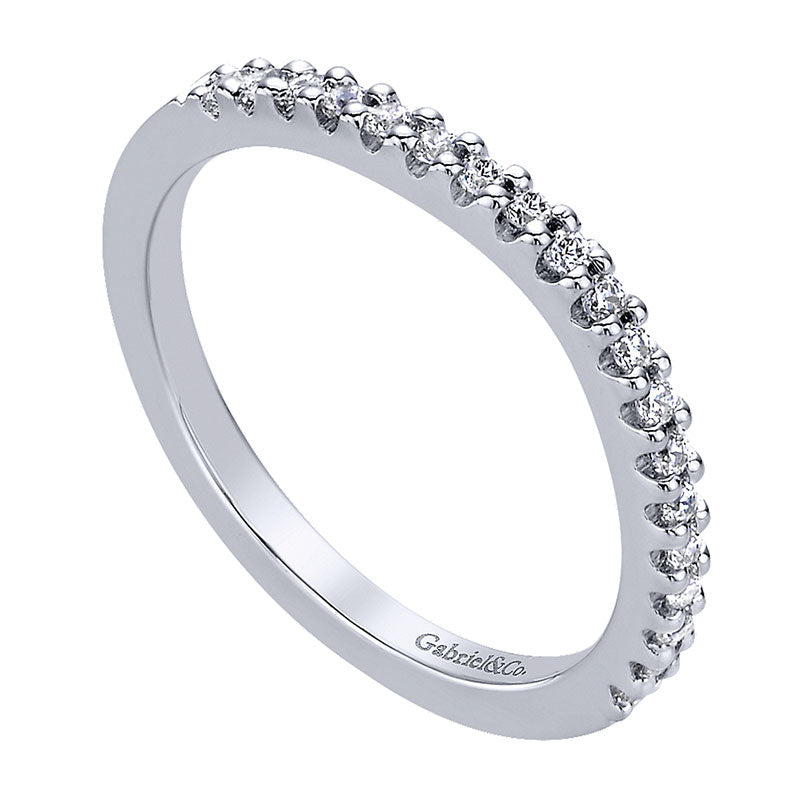 Wedding Band 14k White Gold Diamond Straight