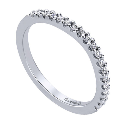 Wedding Band 14k White Gold Diamond Straight