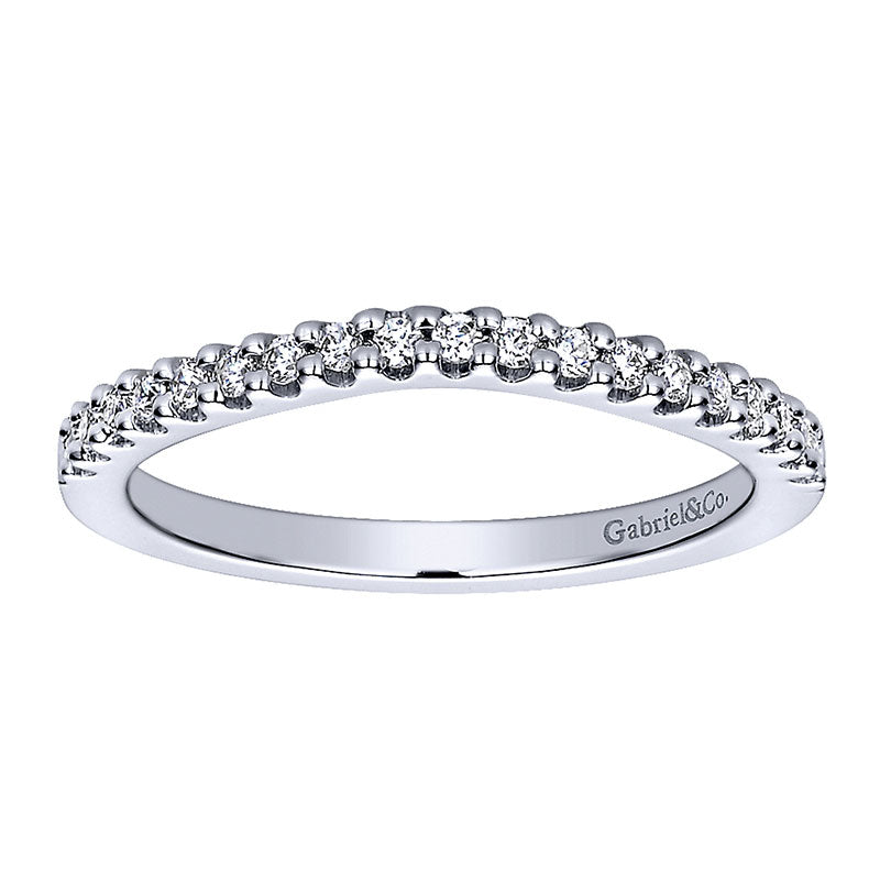 Wedding Band 14k White Gold Diamond Straight
