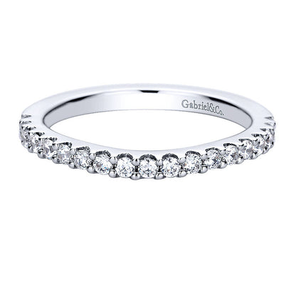 Wedding Band 14k White Gold Diamond Straight