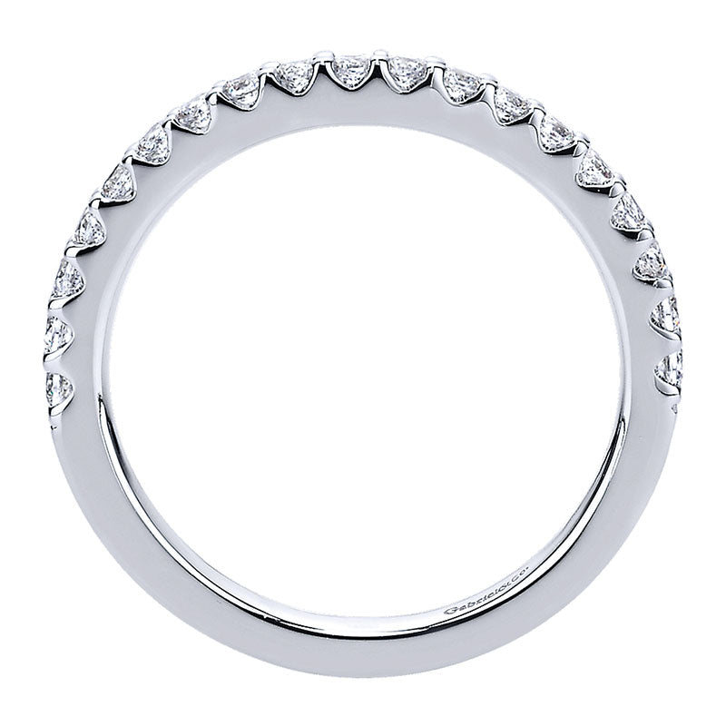 Wedding Band 14k White Gold Diamond Straight