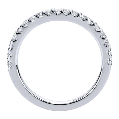Wedding Band 14k White Gold Diamond Straight