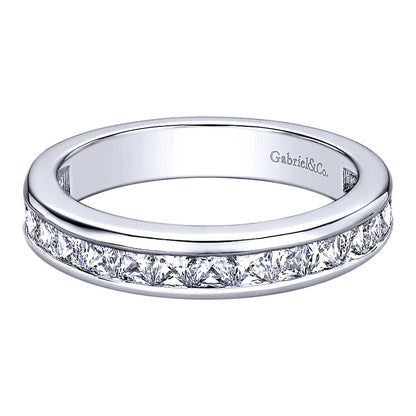 Wedding Band 14k White Gold Diamond Straight