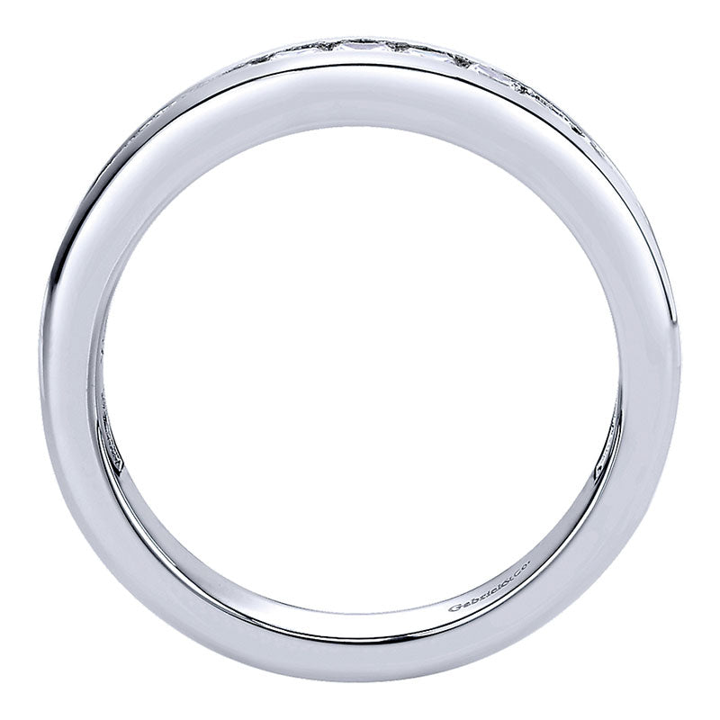 Wedding Band 14k White Gold Diamond Straight