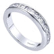 Wedding Band 14k White Gold Diamond Straight