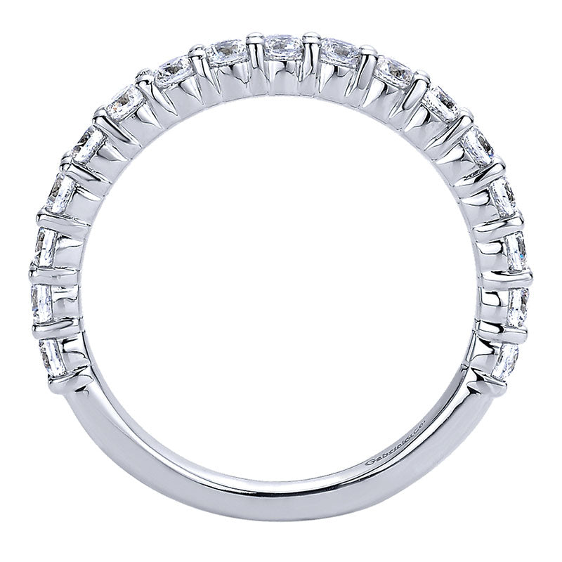 Wedding Band 14k White Gold Diamond Straight