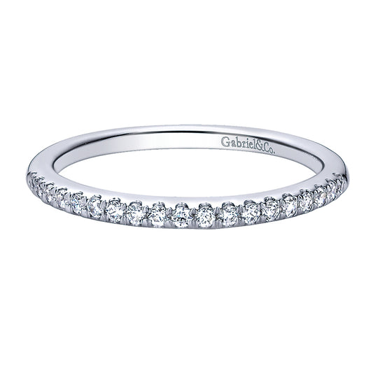 Wedding Band 14k White Gold Contemporary Straight