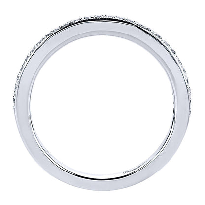 Wedding Band 14k White Gold Diamond Straight