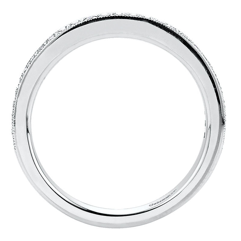 Wedding Band 14k White Gold Diamond Straight
