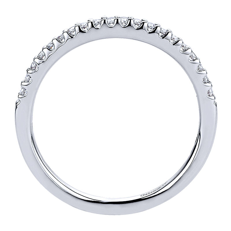 Wedding Band 14k White Gold Diamond Straight