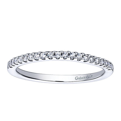 Wedding Band 14k White Gold Diamond Straight