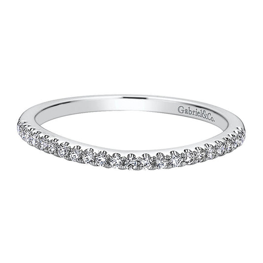 Wedding Band 14k White Gold Diamond Straight