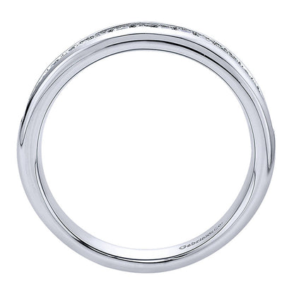 Wedding Band 14k White Gold Diamond Straight