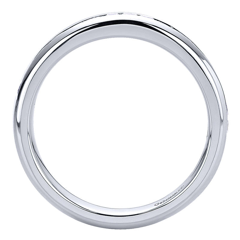 Wedding Band 14k White Gold Diamond Straight