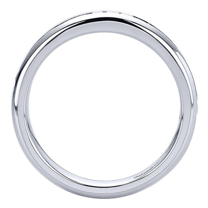 Wedding Band 14k White Gold Diamond Straight