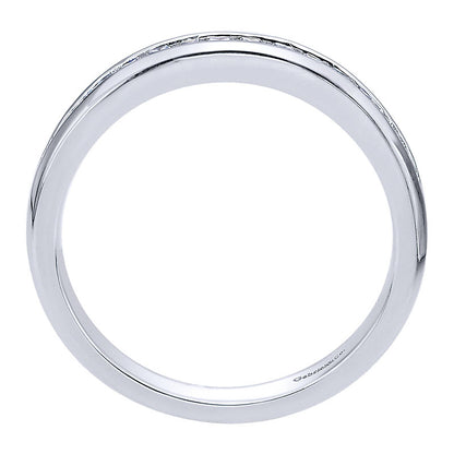 Wedding Band 14k White Gold Diamond Straight