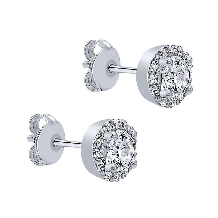 14k White Gold Diamond Stud Earrings