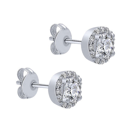 14k White Gold Diamond Stud Earrings