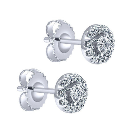 14k White Gold Diamond Stud Earrings