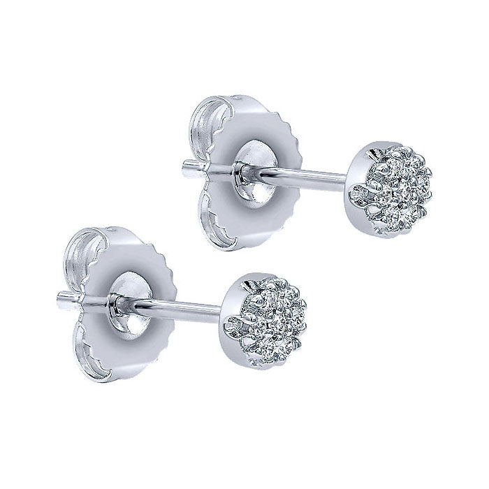 14k White Gold Diamond Stud Earrings