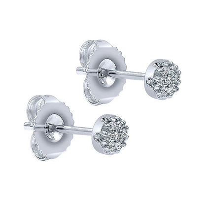 14k White Gold Diamond Stud Earrings
