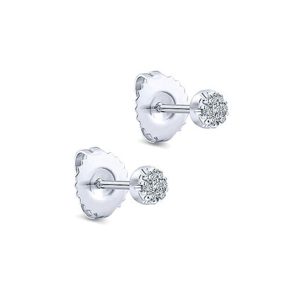 14k White Gold Diamond Stud Earrings