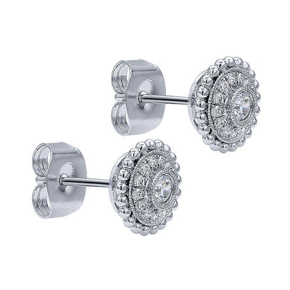 14k White Gold Diamond Stud Earrings