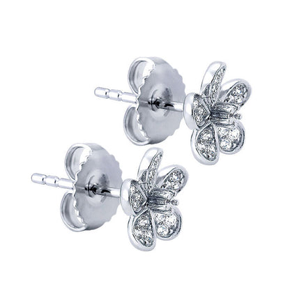 14k White Gold Diamond Stud Earrings
