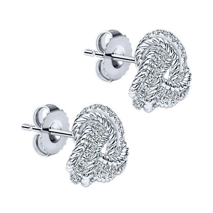 14k White Gold Diamond Stud Earrings