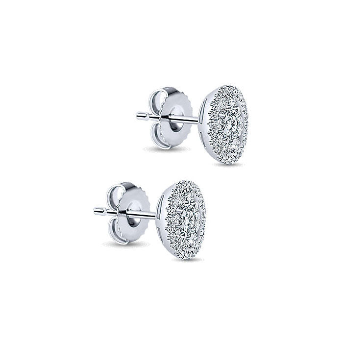 14k White Gold Diamond Stud Earrings