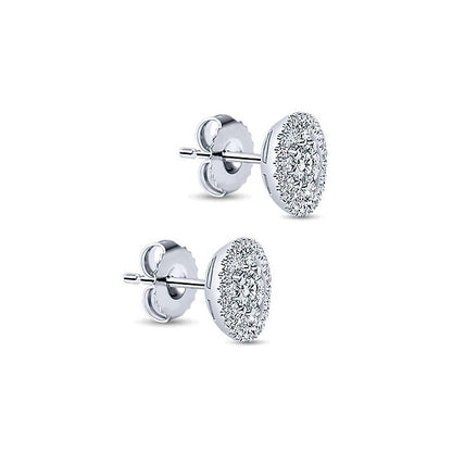 14k White Gold Diamond Stud Earrings