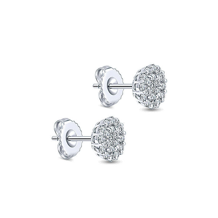 14k White Gold Diamond Stud Earrings