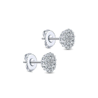 14k White Gold Diamond Stud Earrings