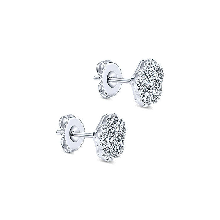 14k White Gold Diamond Stud Earrings