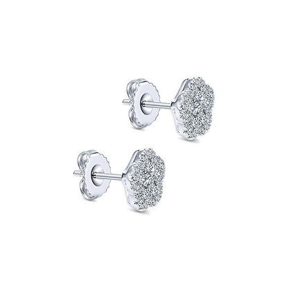 14k White Gold Diamond Stud Earrings