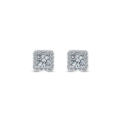 14k White Gold Diamond Stud Earrings