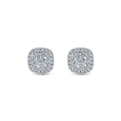 14k White Gold Diamond Stud Earrings