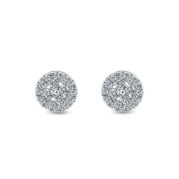 14k White Gold Diamond Stud Earrings