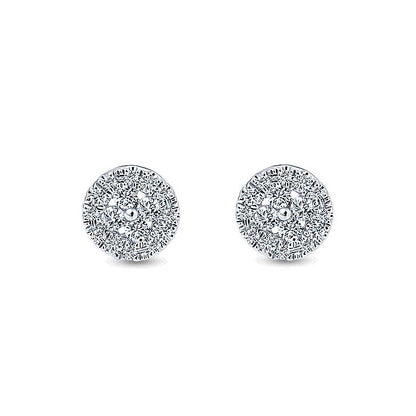 14k White Gold Diamond Stud Earrings