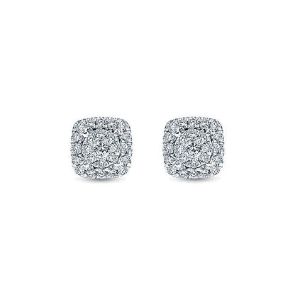 14k White Gold Diamond Stud Earrings