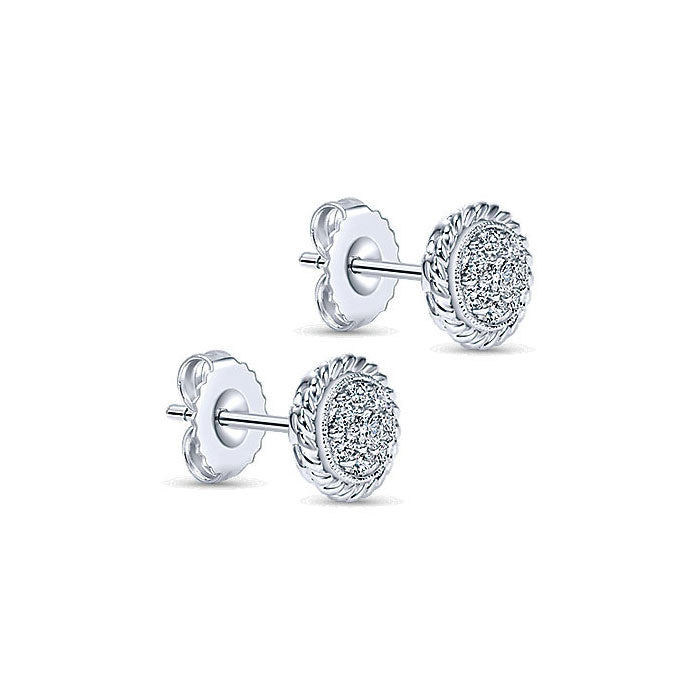 14k White Gold Diamond Stud Earrings