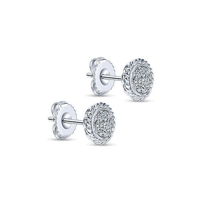 14k White Gold Diamond Stud Earrings