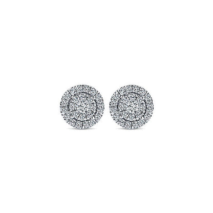 14k White Gold Diamond Stud Earrings