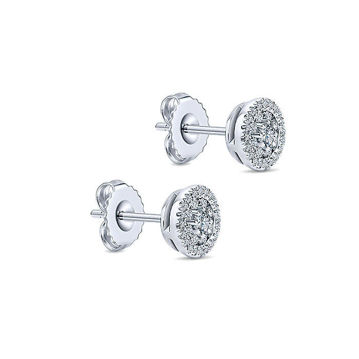 14k White Gold Diamond Stud Earrings