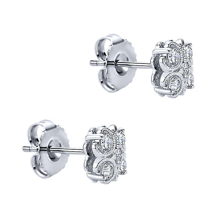 14k White Gold Diamond Stud Earrings