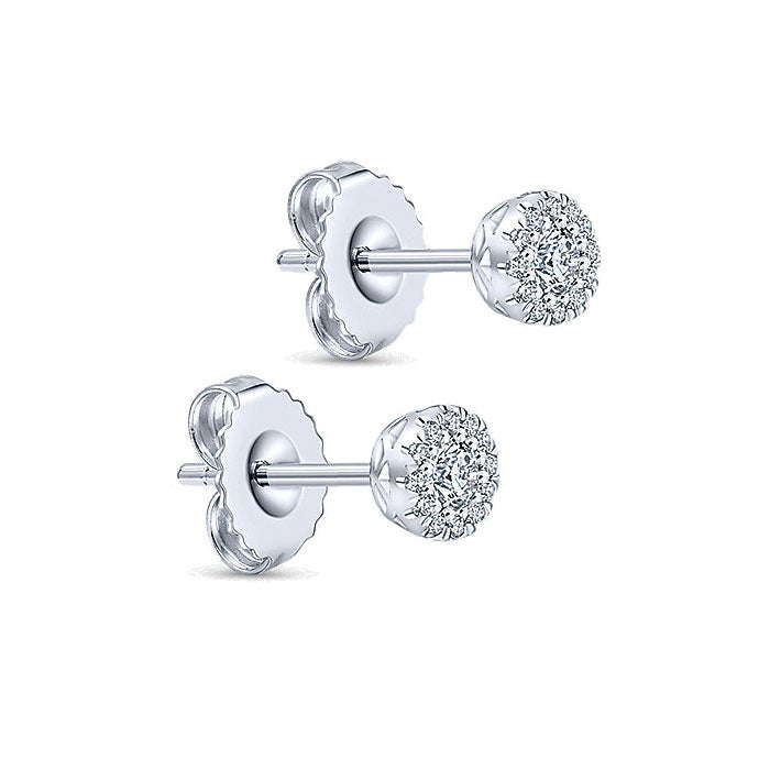 14k White Gold Diamond Stud Earrings