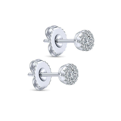 14k White Gold Diamond Stud Earrings