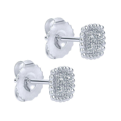 14k White Gold Diamond Stud Earrings